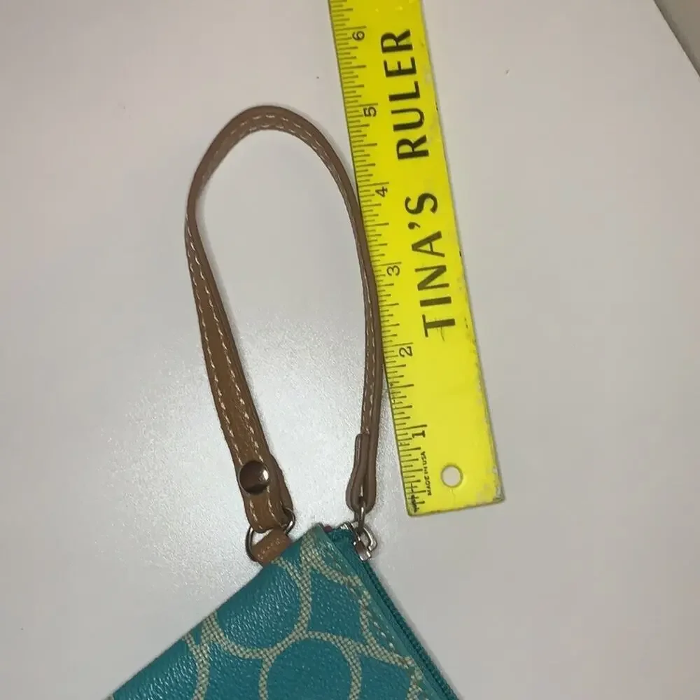Nine West Wristlet Wallet Blue and White Pattern